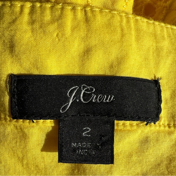 J. Crew Coletta Yellow Eyelet Sundress Button Front - size 2 - Picture 5 of 8